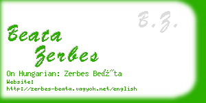 beata zerbes business card